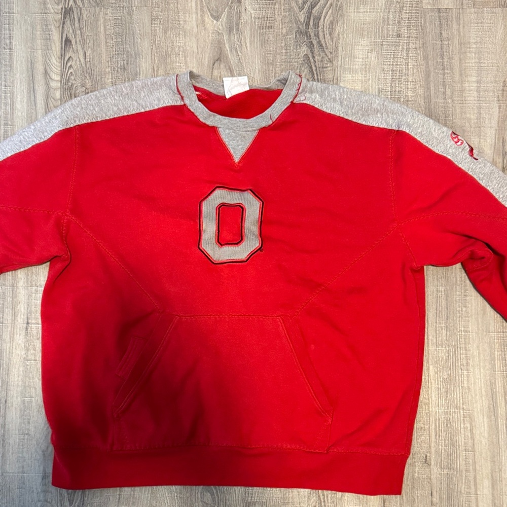 Majestic Red and Gray Crewneck Sweater